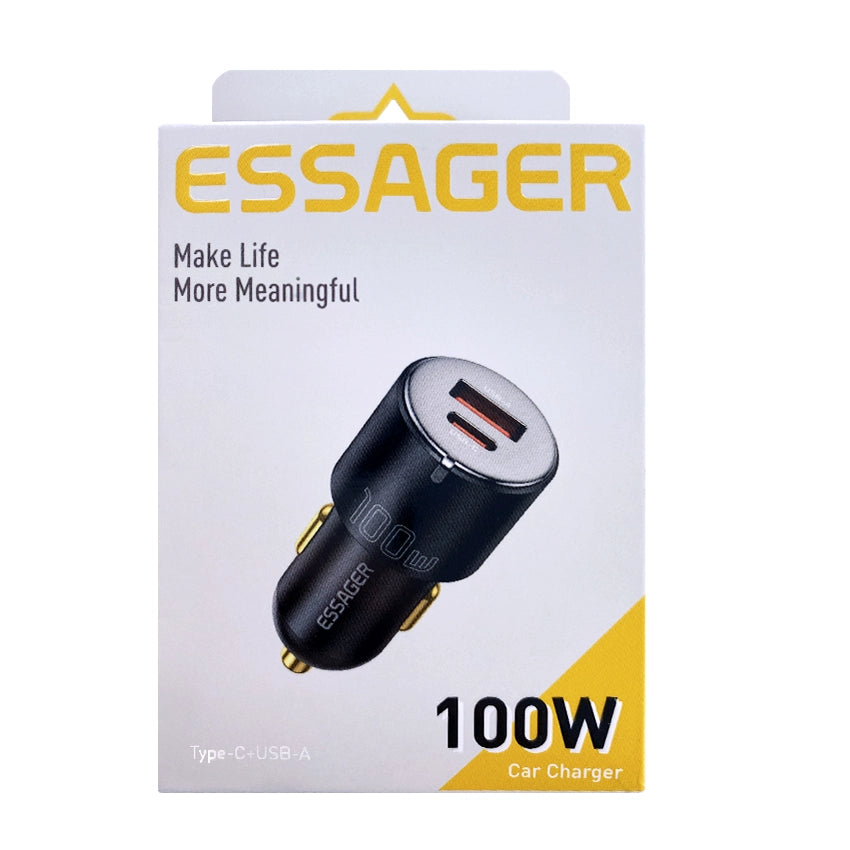 Essager 100 W típusú C és USB autós töltő